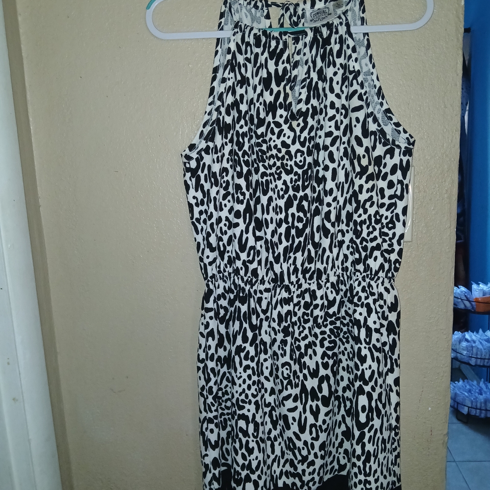 Justice Black and White Animal Print Midi Dress